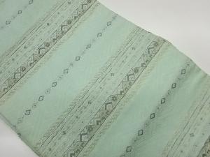 横段に幾何学模様織出し名古屋帯